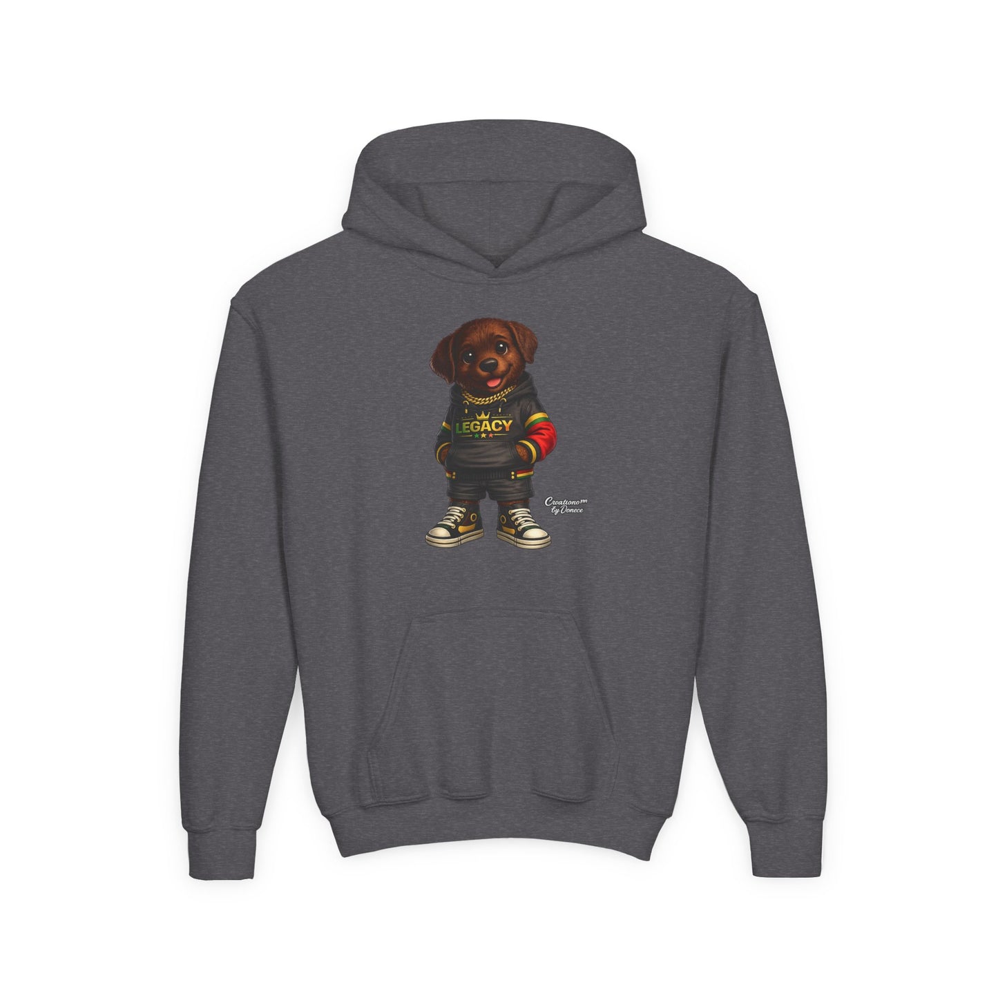 Youth Hoodie — 'Legacy' Streetwear Puppy Graphic Sweatshirt