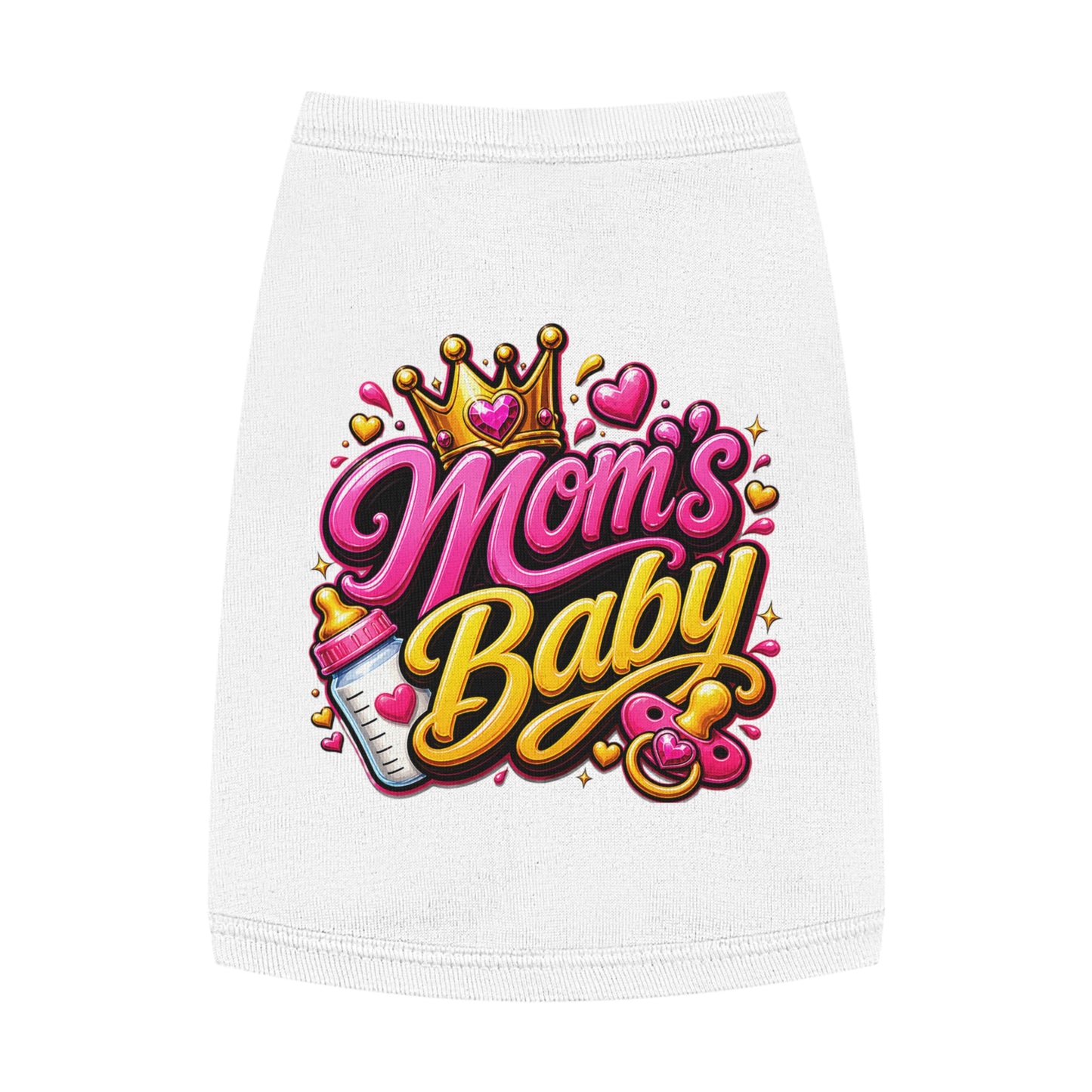 Pet Tank Top — “Mom's Baby” Cute Princess Graphic Dog Tee