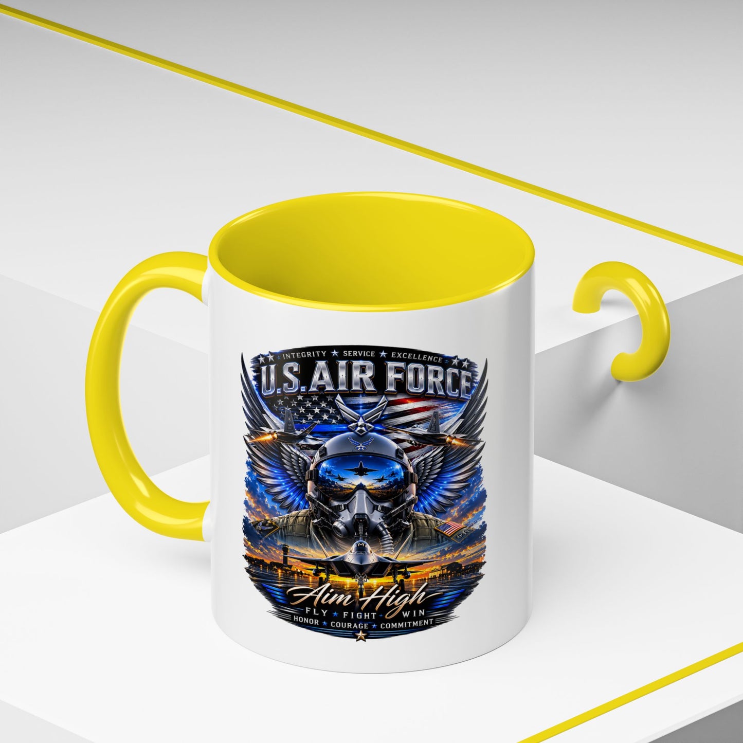 U.S. Air Force Eagle Coffee Mug — "Aim High" Accent 11/15oz