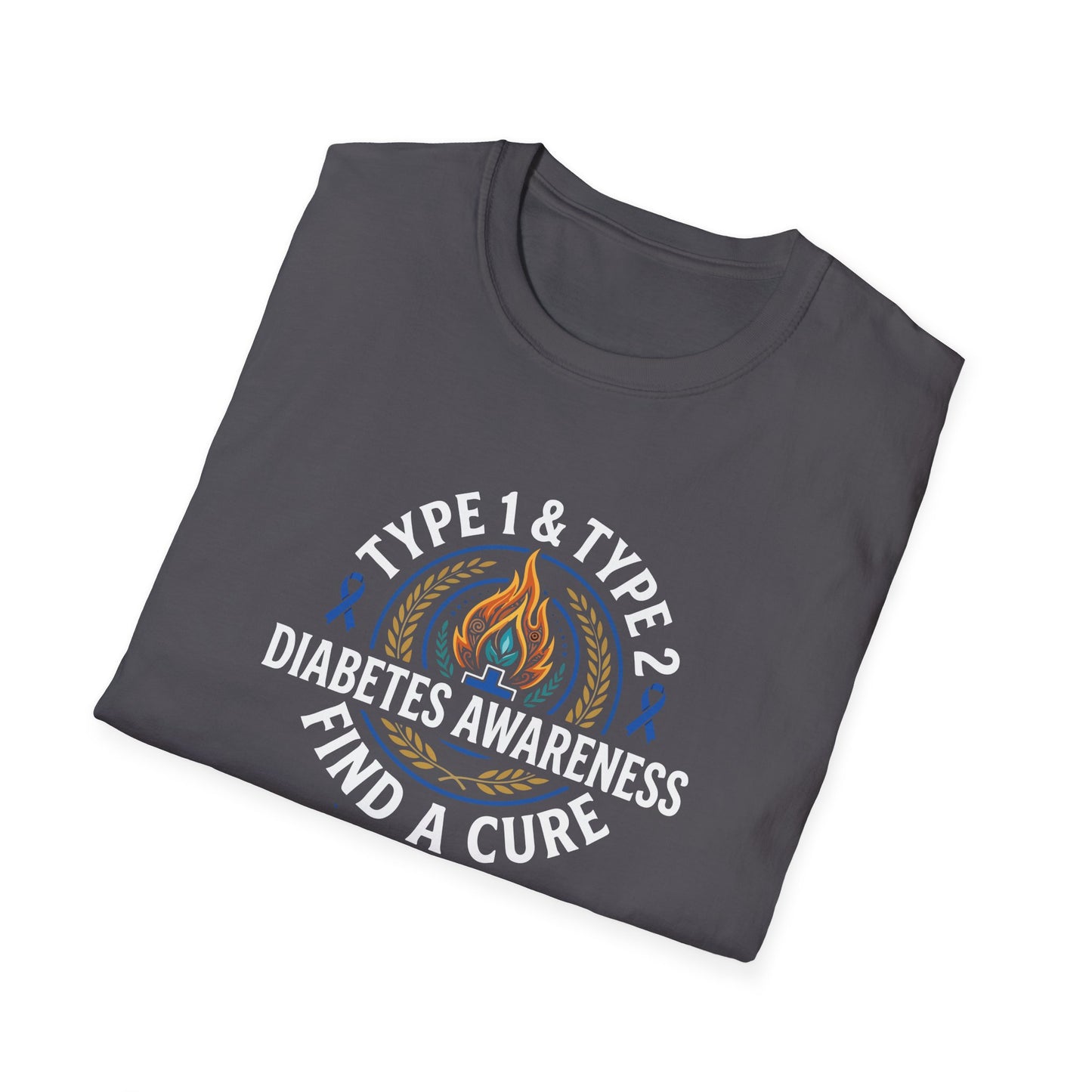 Type 1 & Type 2 Find a Cure Diabetes Awareness T-Shirt