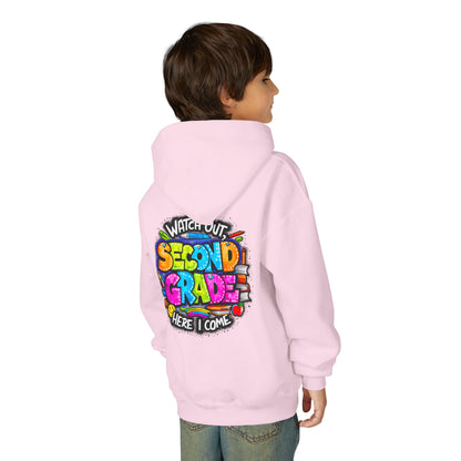 Second Grade Kids' Hoodie - "Watch Out Second Grade Here I Come" Back-to-School Sweatshirt