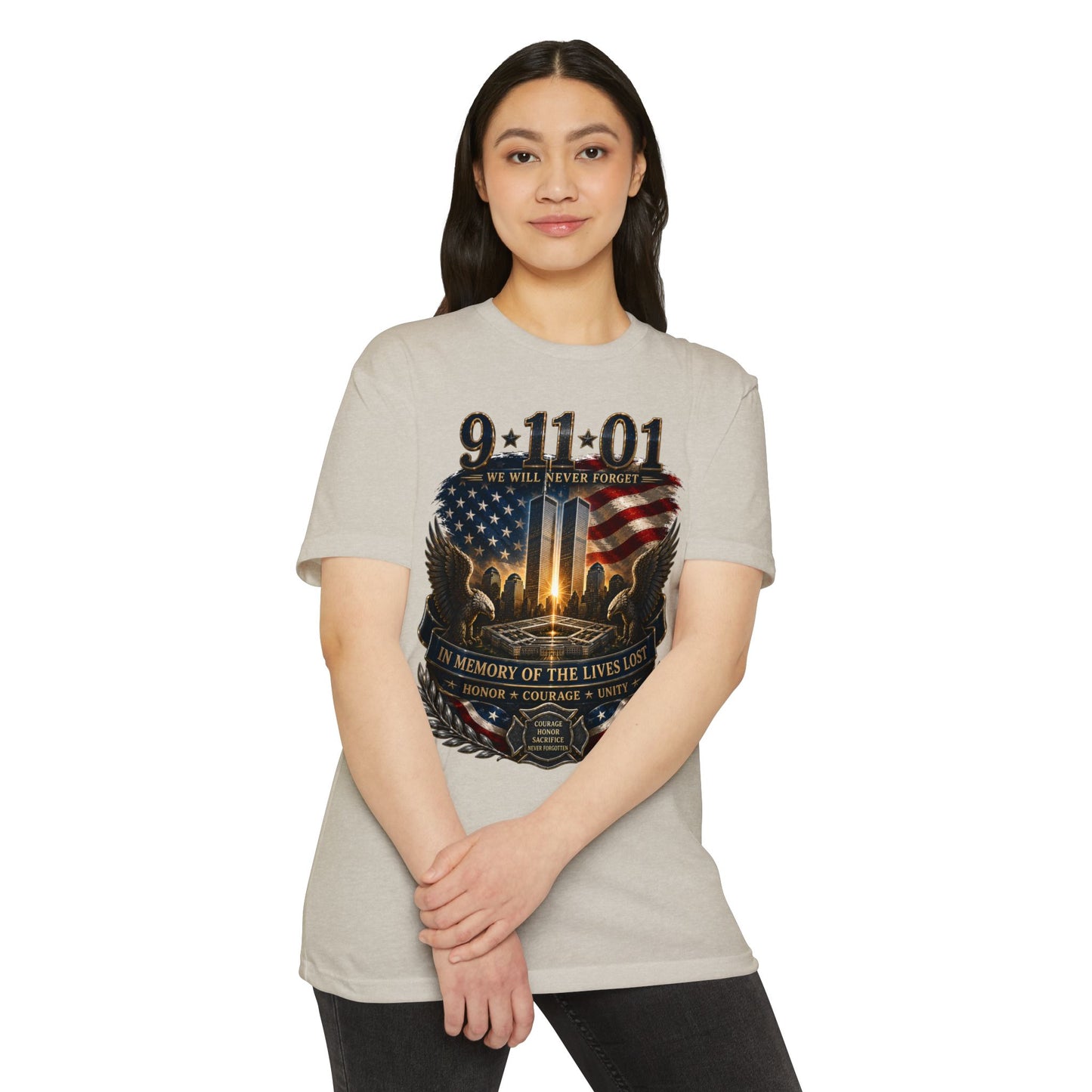 9/11 Memorial T-Shirt – "We Will Never Forget" Tribute Tee
