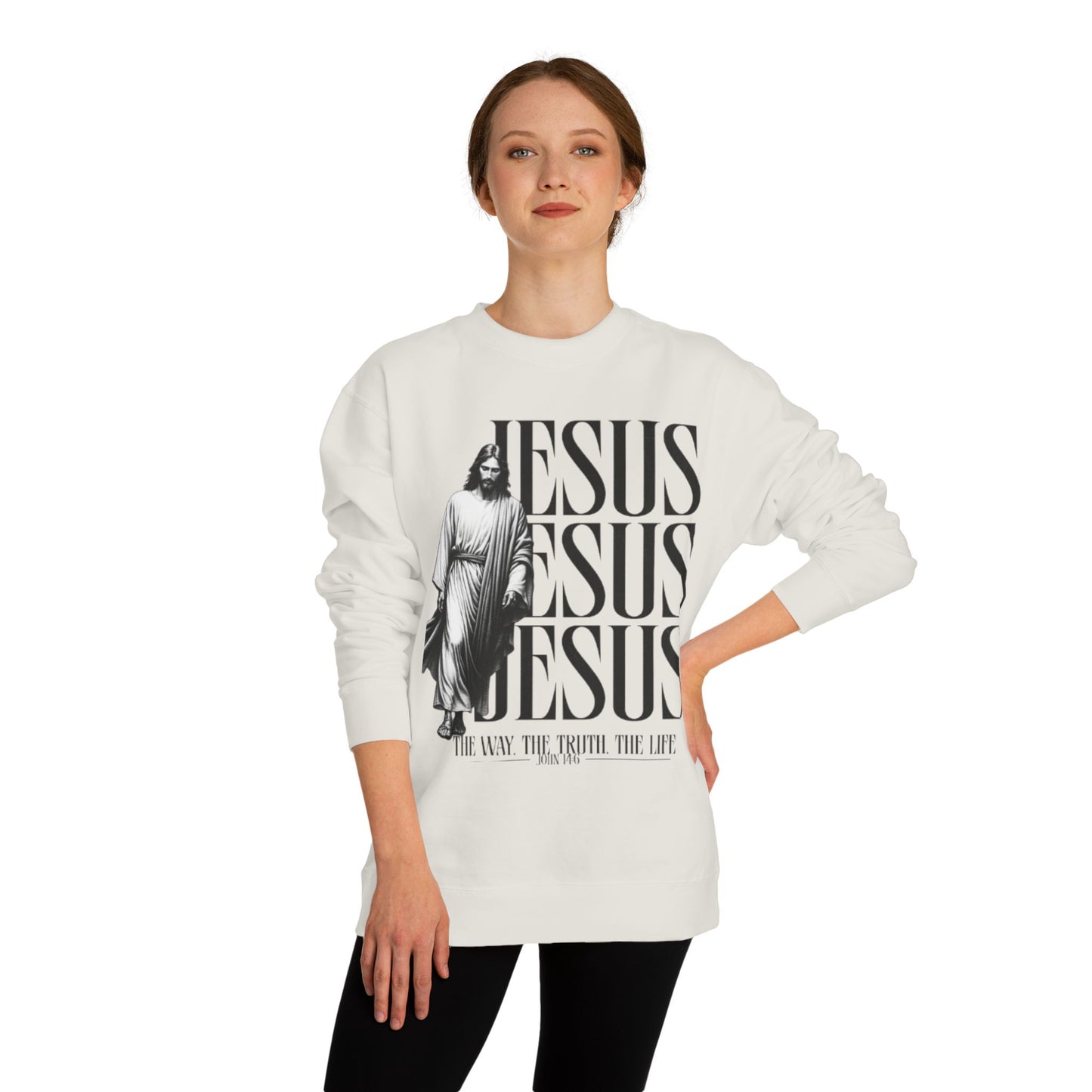 Jesus Crewneck Sweatshirt – The Way The Truth The Life Religious Pullover