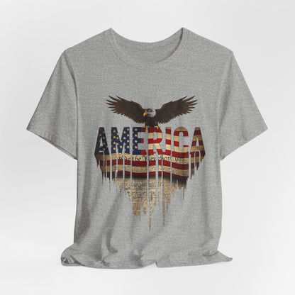 America Eagle Flag Graphic T‑Shirt — Patriotic USA Tee for 4th of July