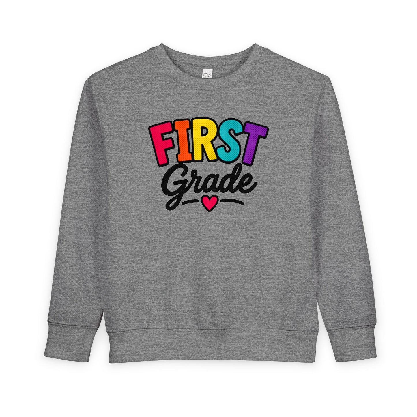 First Grade Toddler Sweatshirt — Colorful Back-to-School Kids Pullover
