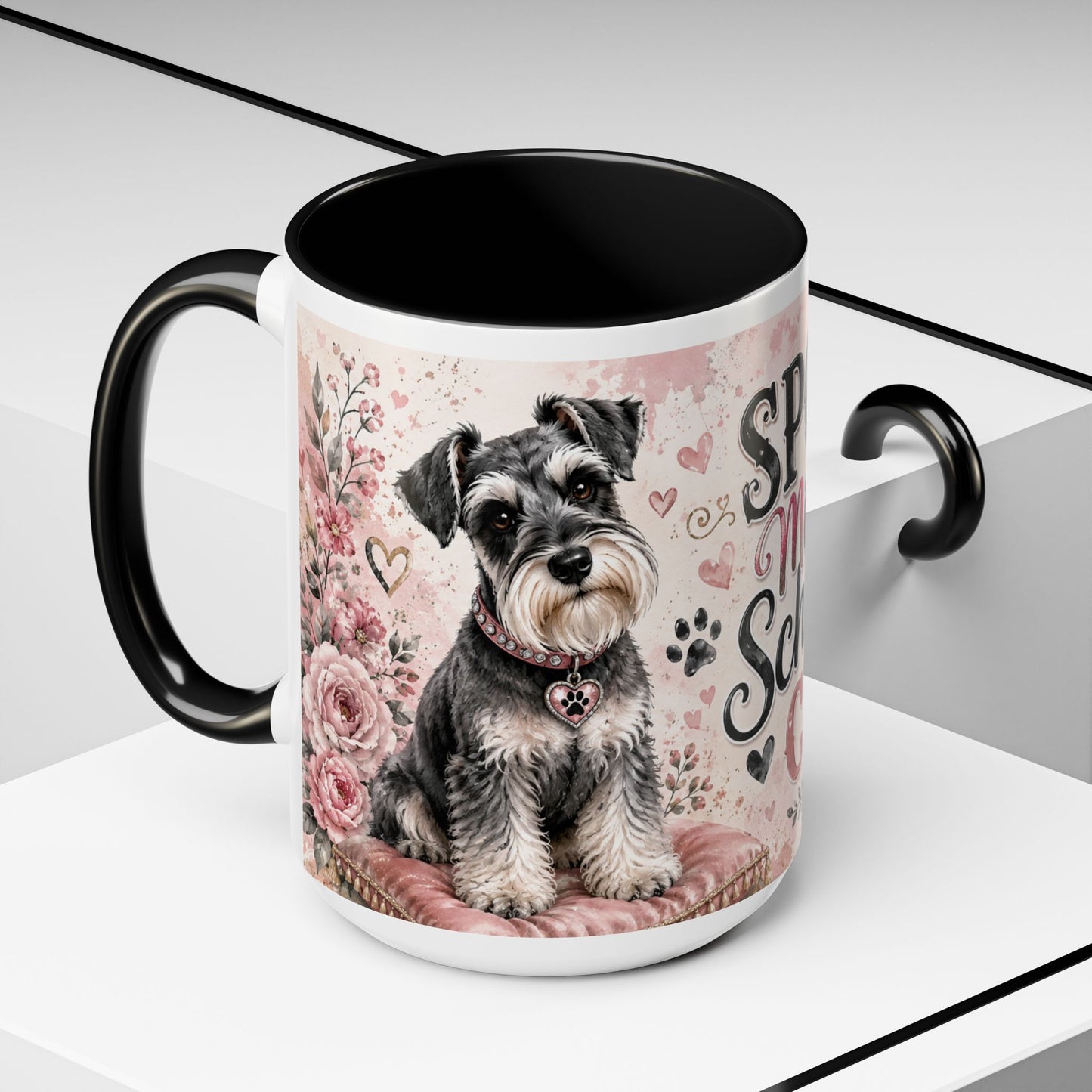 Spoiled Miniature Schnauzer Club Accent Coffee Mug — Cute Dog Mom Gift