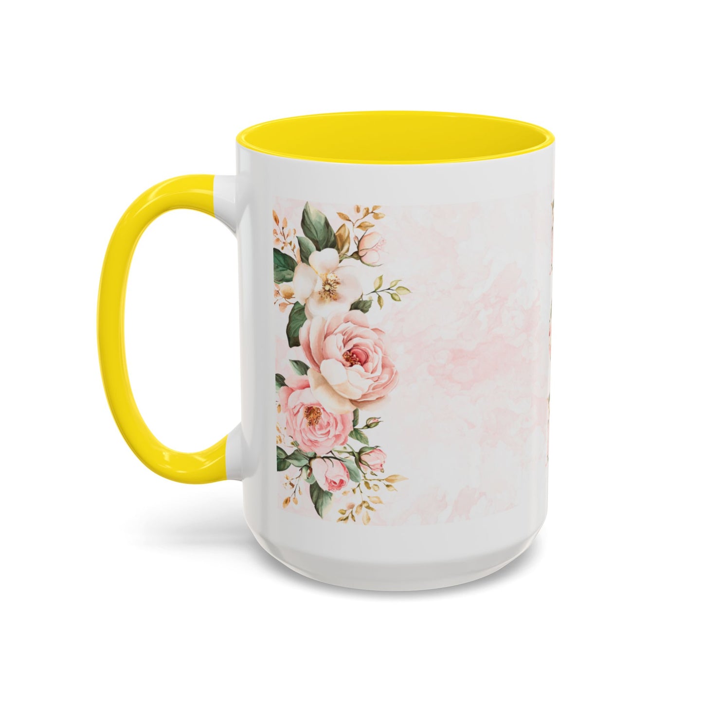 Mom Floral Accent Coffee Mug — Pink Roses Mother's Day Gift (11/15oz)