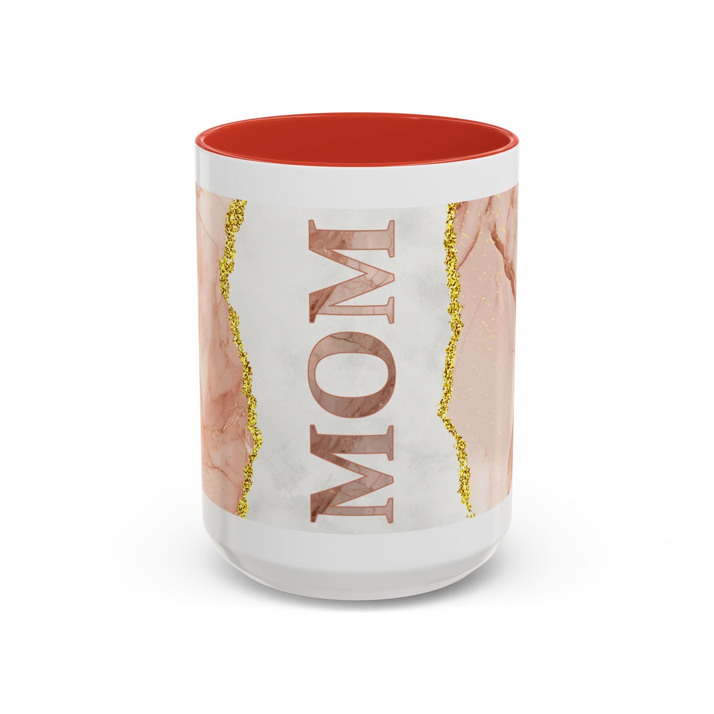 Mom Marble Accent Coffee Mug — Rose Gold & Gold Vein 11/15oz Gift