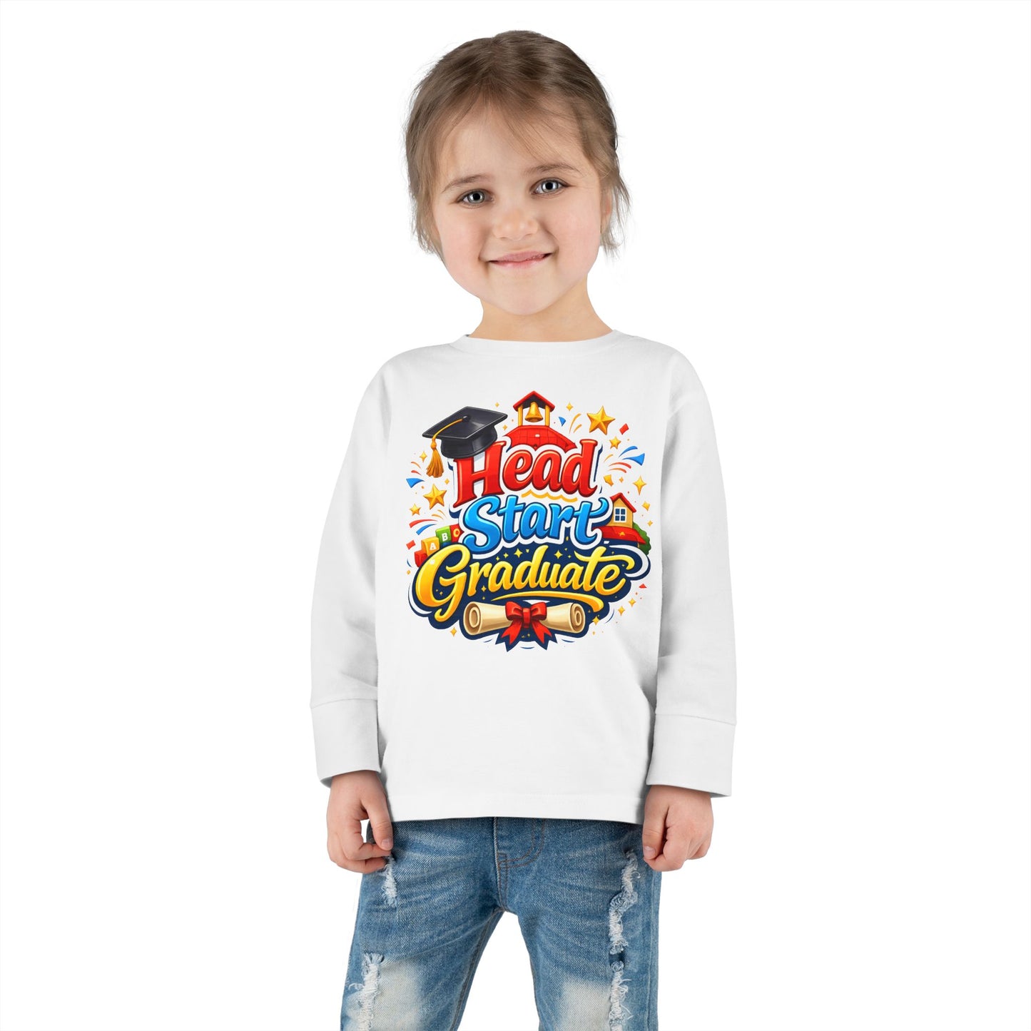Toddler Long Sleeve Tee - "Head Start Graduate" Preschool Graduation Shirt
