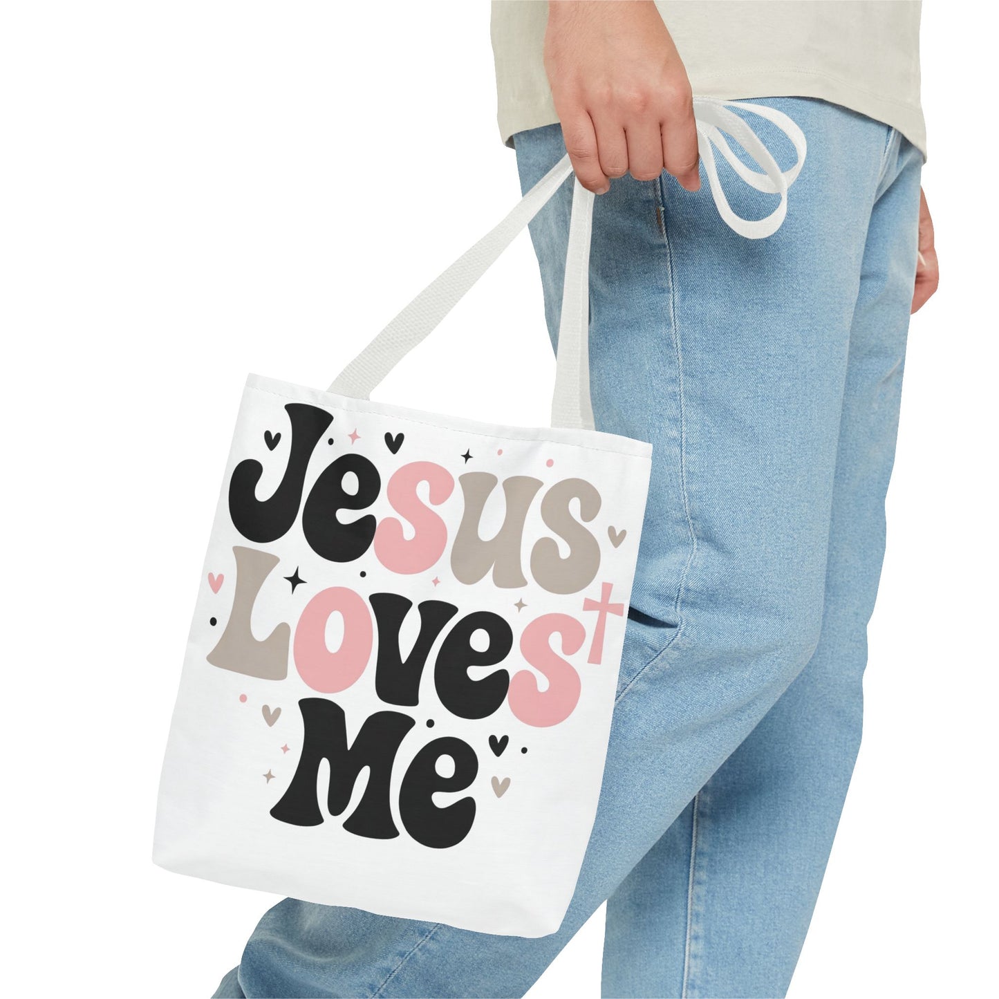 Jesus Loves Me Tote Bag - Faith-Inspired Christian Scripture Canvas Tote