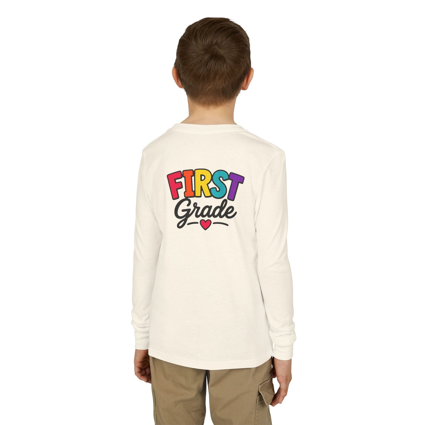 First Grade Kids Long Sleeve Tee — Colorful Back-to-School Shirt