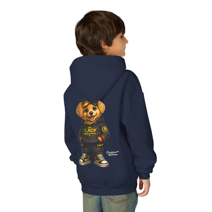 Youth Hoodie — Black Excellence Bear Graphic Sweatshirt (Kids)