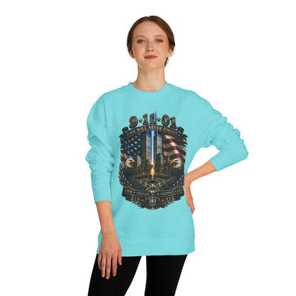 9/11 Memorial Sweatshirt — "We Will Never Forget" Tribute Crewneck
