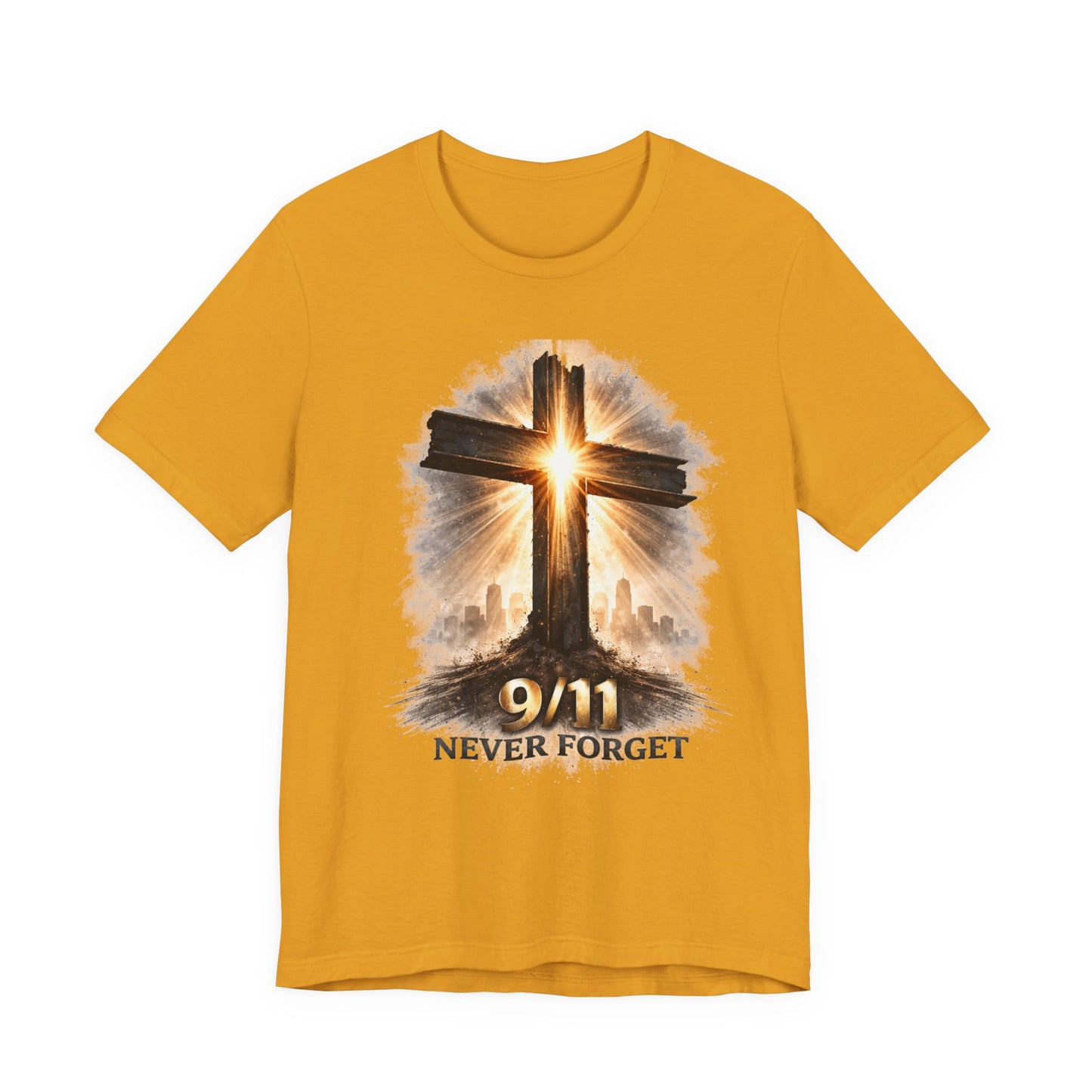 9/11 Never Forget T‑Shirt - Cross Memorial Tee