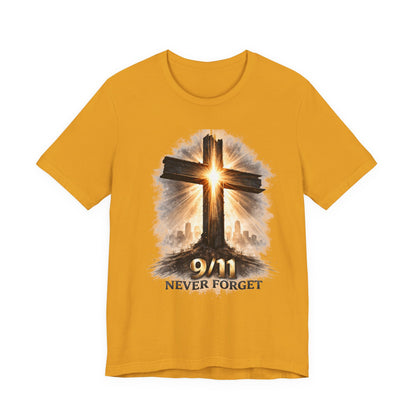 9/11 Never Forget T‑Shirt - Cross Memorial Tee
