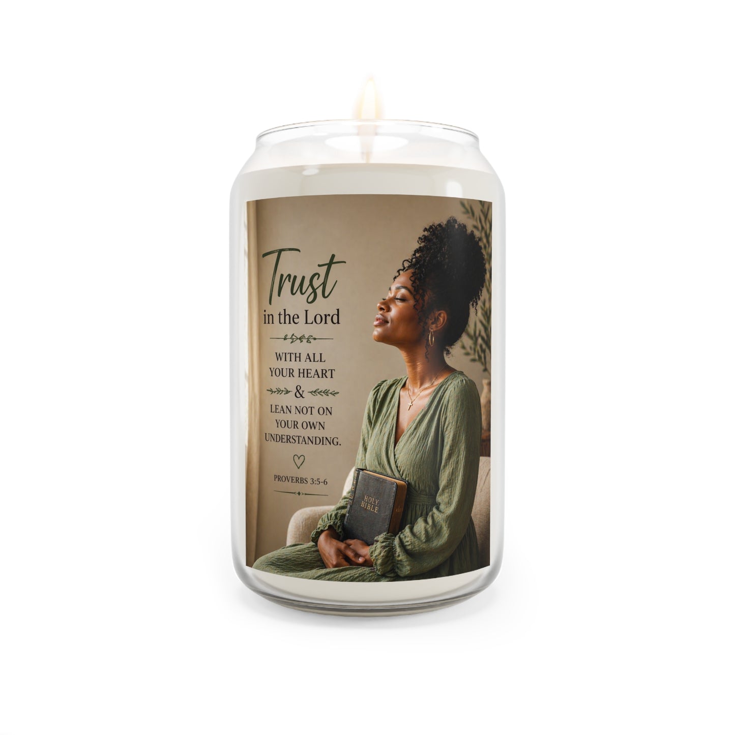 Scented Soy Candle - “Trust in the Lord” Scripture Design (13.75 oz)