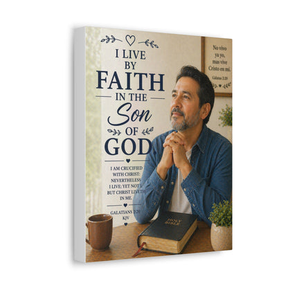 Faith in the Son of God Stretched Canvas — Christian Wall Art with Galatians Verse