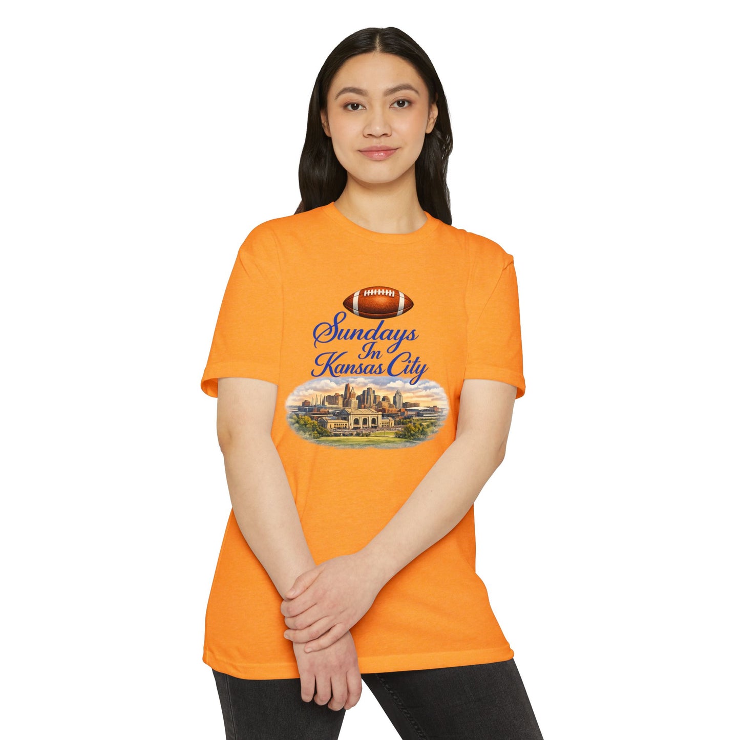 Sundays in Kansas City T-Shirt — Vintage Football and Cityscape Tee
