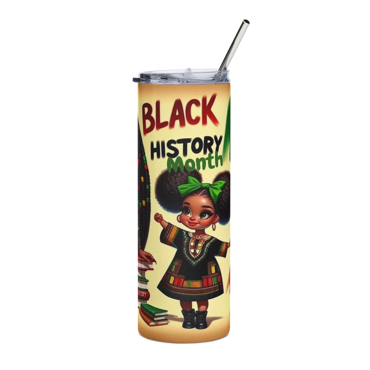 Black History Tumbler — 20oz Stainless Steel Travel Cup with Afrocentric Art