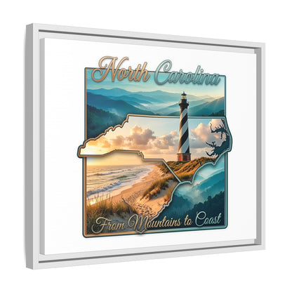 North Carolina Matte Canvas Wall Art — "From Mountains to Coast" Framed Print