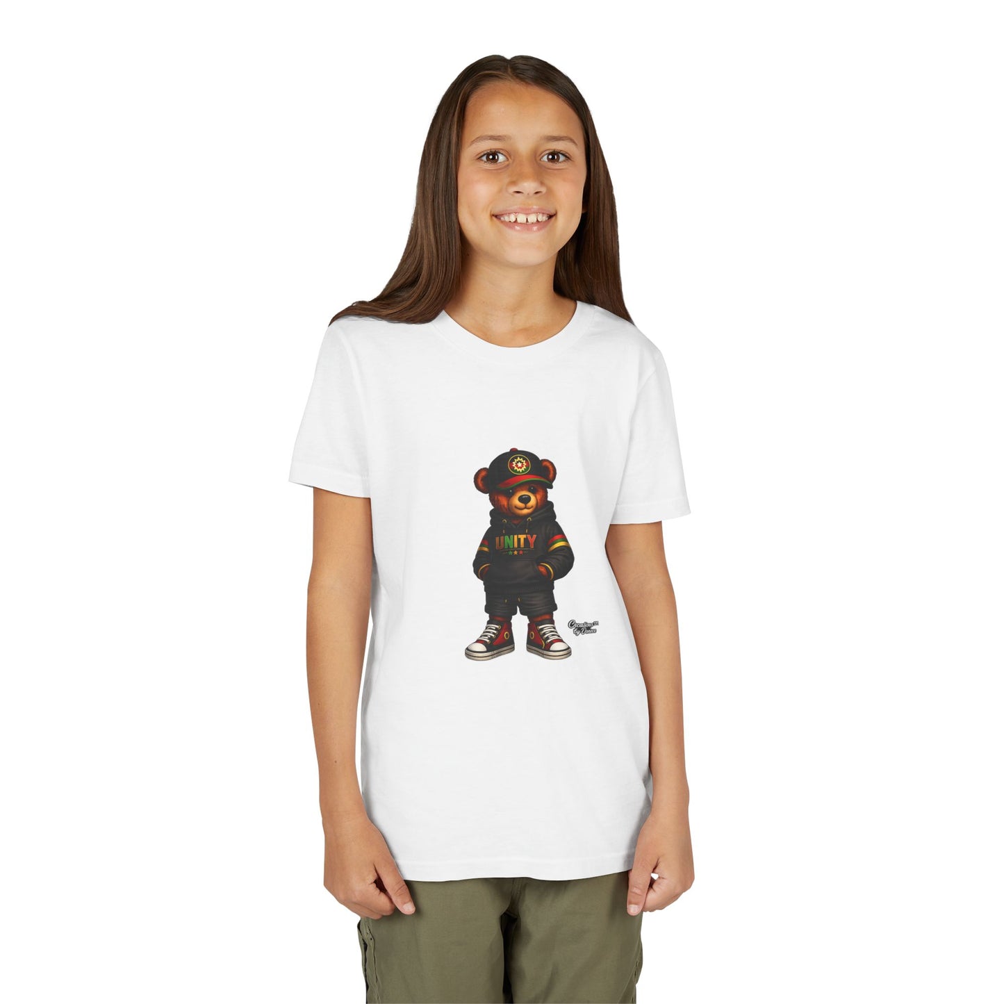 Youth T‑Shirt — Cool Bear Graphic Tee with 'UNITY' Hoodie Design