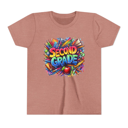 Second Grade Youth Tee — Colorful Back-to-School Kids T-Shirt