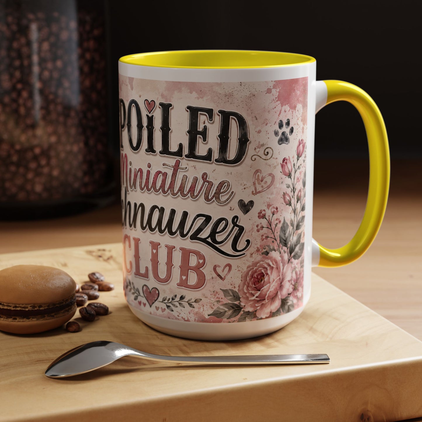 Spoiled Miniature Schnauzer Club Accent Coffee Mug — Cute Dog Mom Gift