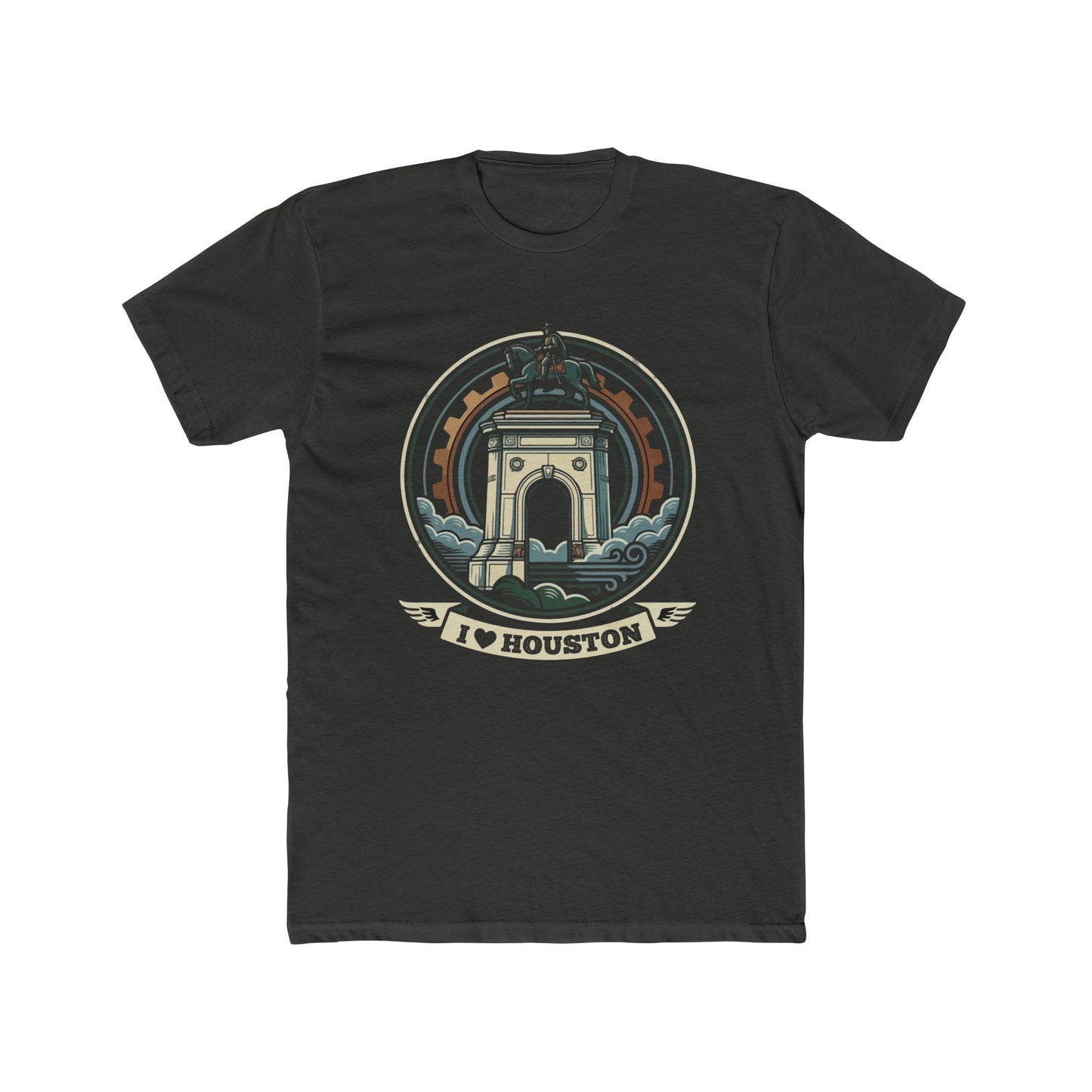 I  Houston T-Shirt — Vintage Monument Cityscape Tee for Locals & Tourists