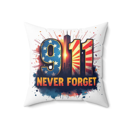 9/11 Never Forget Throw Pillow – Memorial American Flag Tribute