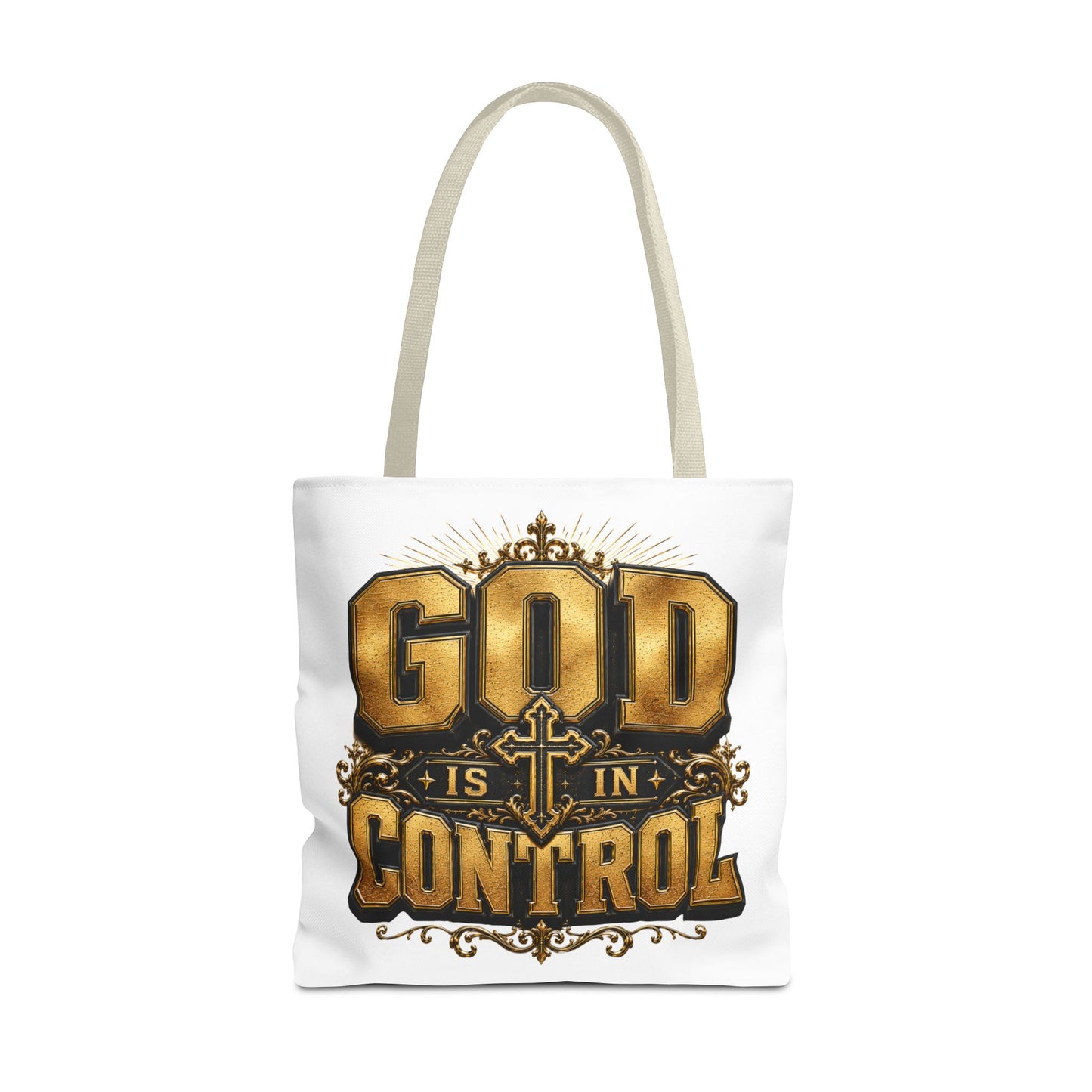 God Is in Control Tote Bag — Faith-Inspired Christian Tote for Church, Gifts & Everyday Use