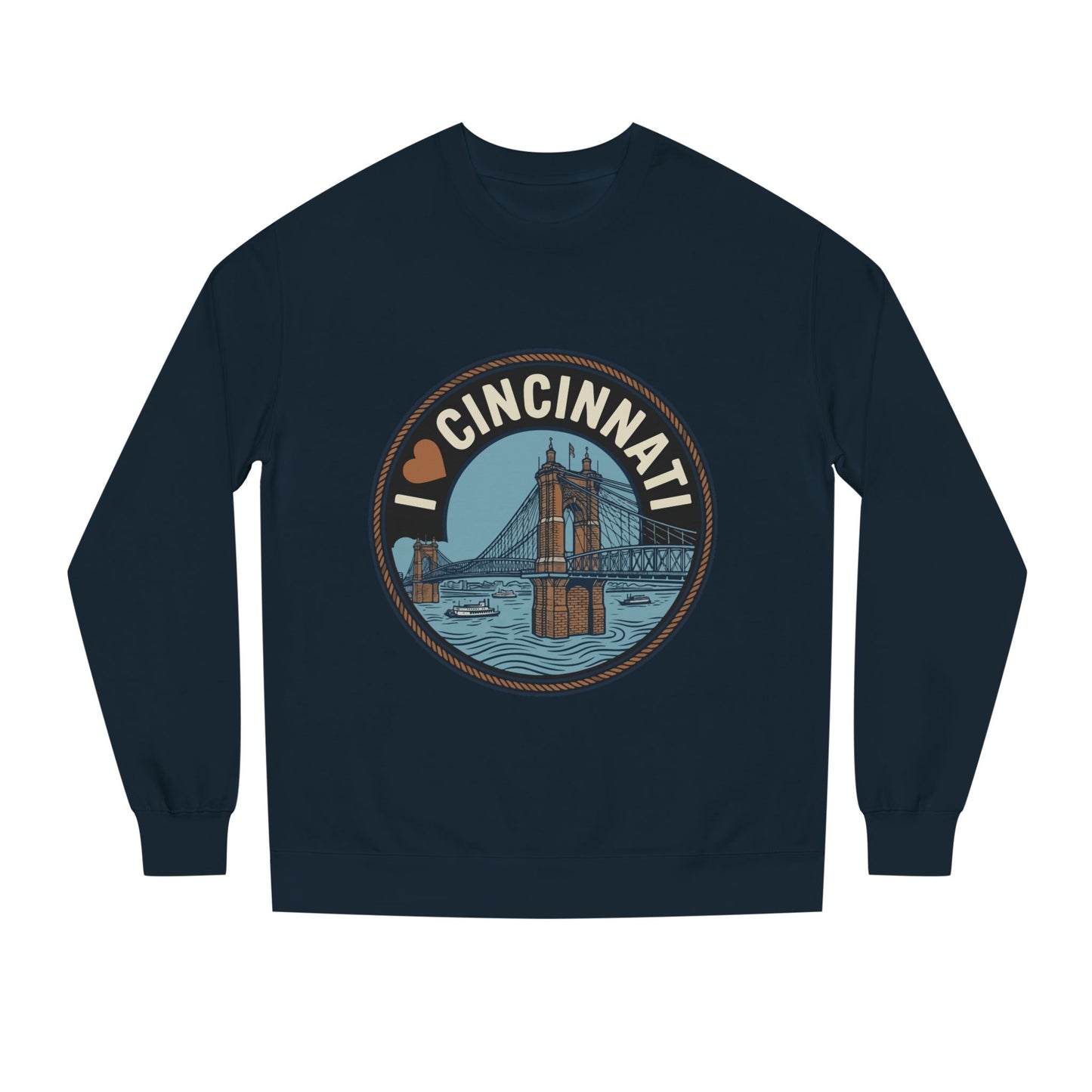 Cincinnati Bridge Crewneck Sweatshirt — I  Cincinnati Graphic