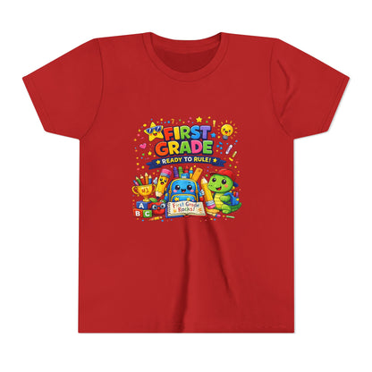 First Grade Youth T‑Shirt – "First Grade Ready to Rule" Cute Back-to-School Tee