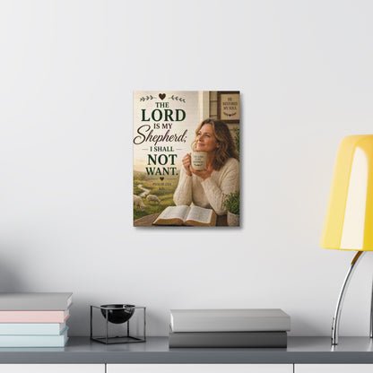 Stretched Canvas - "The Lord Is My Shepherd" Psalm 23:1 Inspirational Christian Wall Art