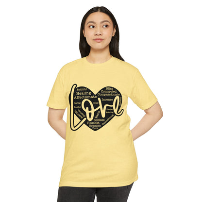 Love Heart Wordcloud T-Shirt — Positive Words Graphic Tee