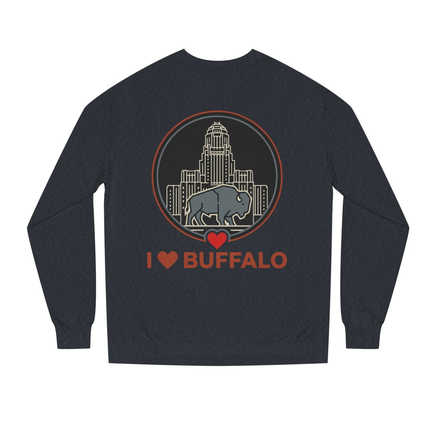 I  Buffalo Sweatshirt — Buffalo Skyline & Bison Graphic Crewneck