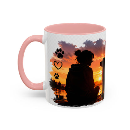 Dog Lover Coffee Mug - "A True Friend Leaves Paw Prints on Your Heart" Accent Mug (11/15oz)