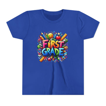 First Grade Kids Tee — Colorful Back-to-School Shirt for Boys & Girls