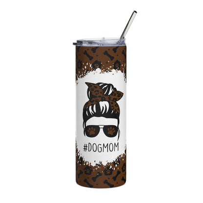 Dog Mom 20oz Stainless Steel Tumbler — Leopard Print Insulated Travel Cup