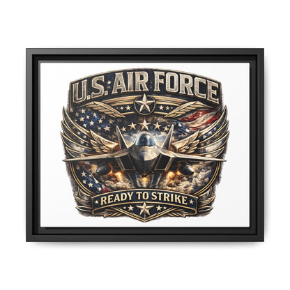 U.S. Air Force Framed Canvas Print – "Ready to Strike" Military Wall Art