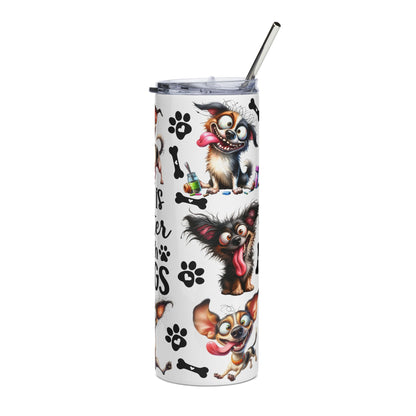 20oz Stainless Steel Tumbler – "Life Is Better With Dogs" Cute Paw Print Dog Lover Travel Cup
