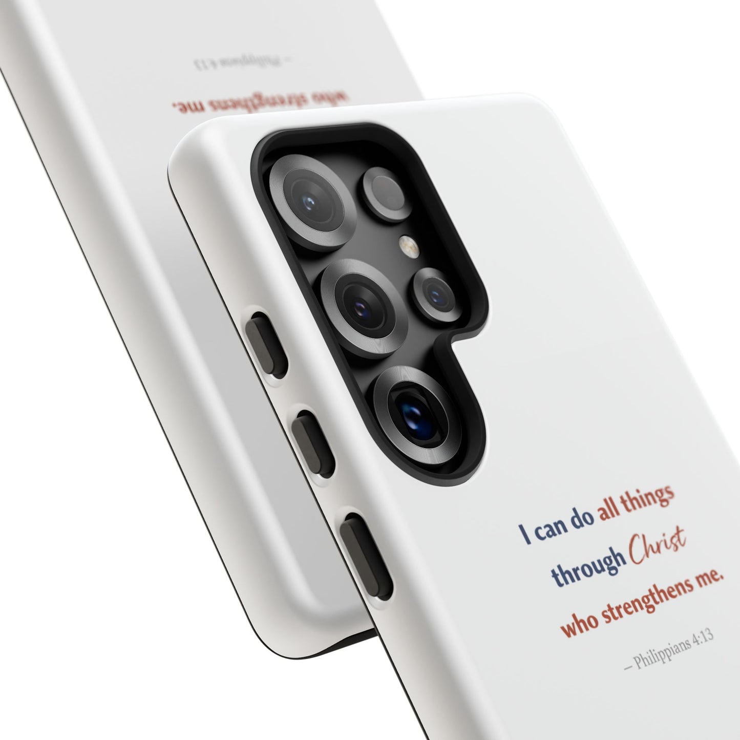 Christian Phone Case – “I Can Do All Things Through Christ” Inspirational Tough Case