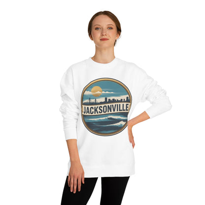Jacksonville Coastal Crewneck Sweatshirt — Retro Beach Skyline