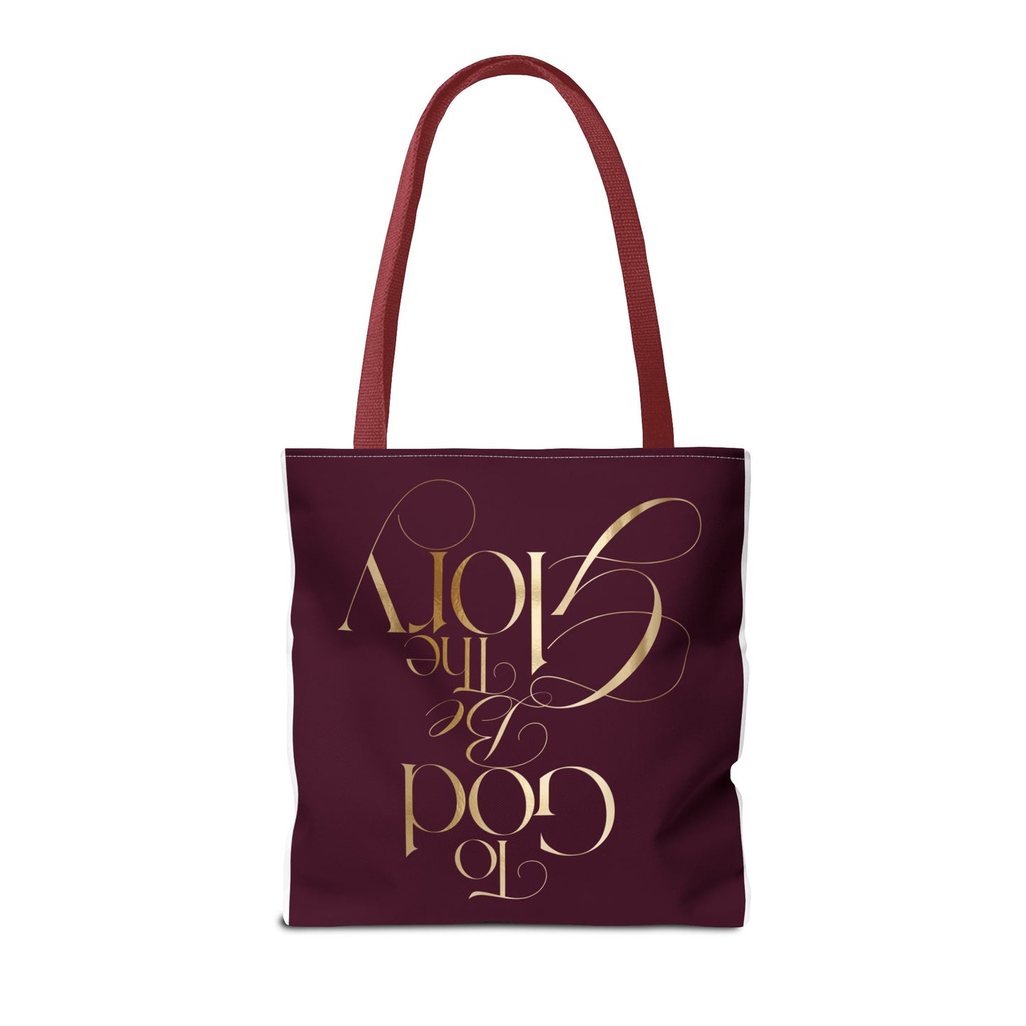 To God Be The Glory Burgundy Tote Bag — Inspirational Christian Scripture Tote