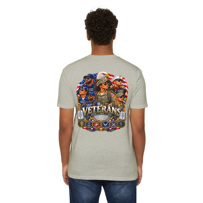 Veterans Tribute T-Shirt – Patriotic Military Emblems & Eagle Design