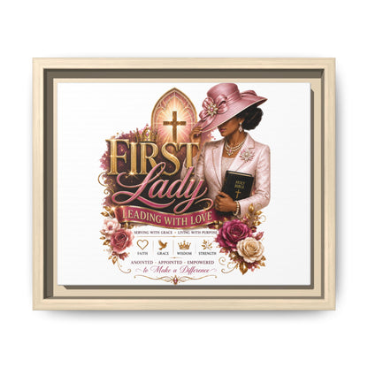 First Lady Faith Canvas Print — "First Lady: Leading With Love" Framed Matte Wall Art