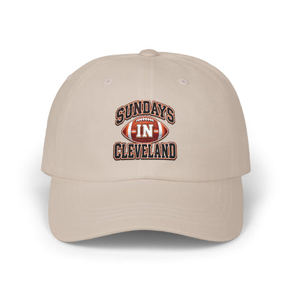 Sundays in Cleveland Football Dad Cap — Vintage Sports Embroidered Hat