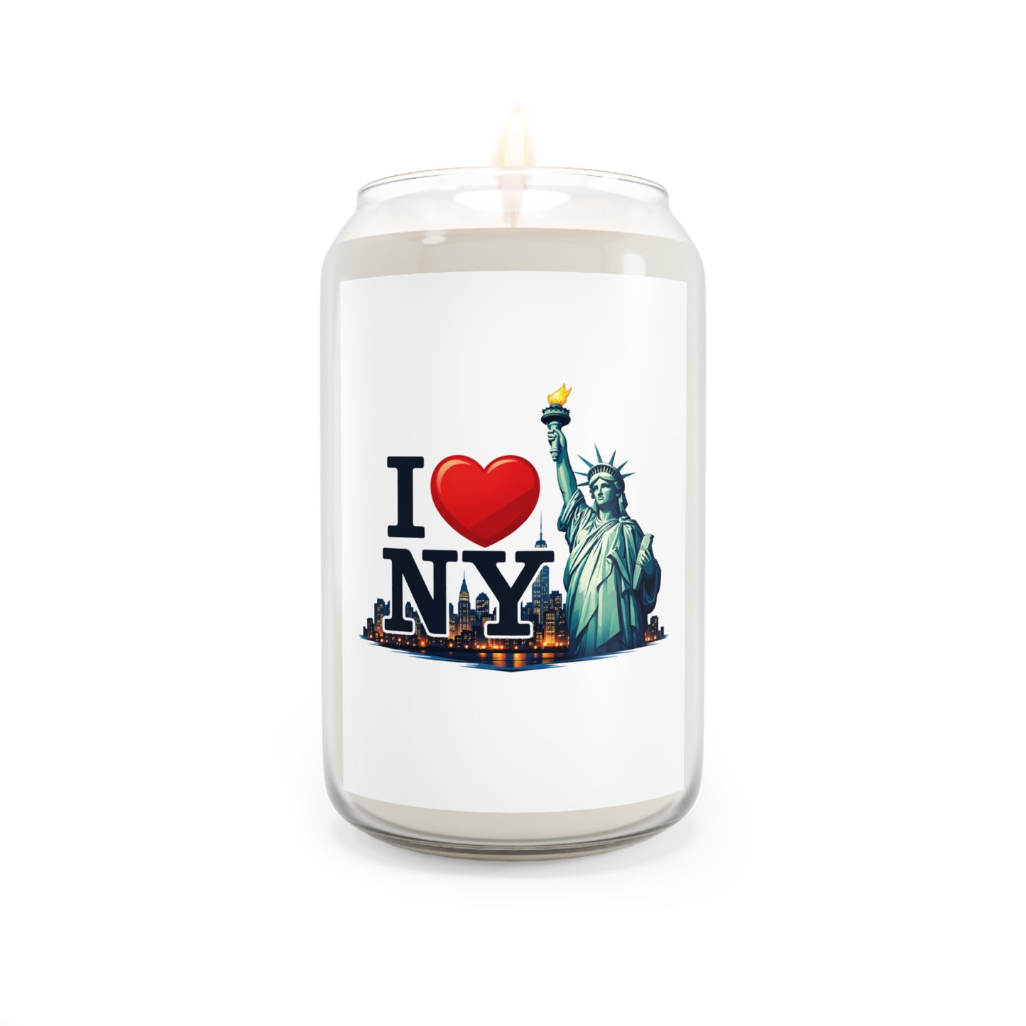 I Heart NY Statue of Liberty Soy Candle — 13.75 oz Scented Jar (New York City Souvenir)