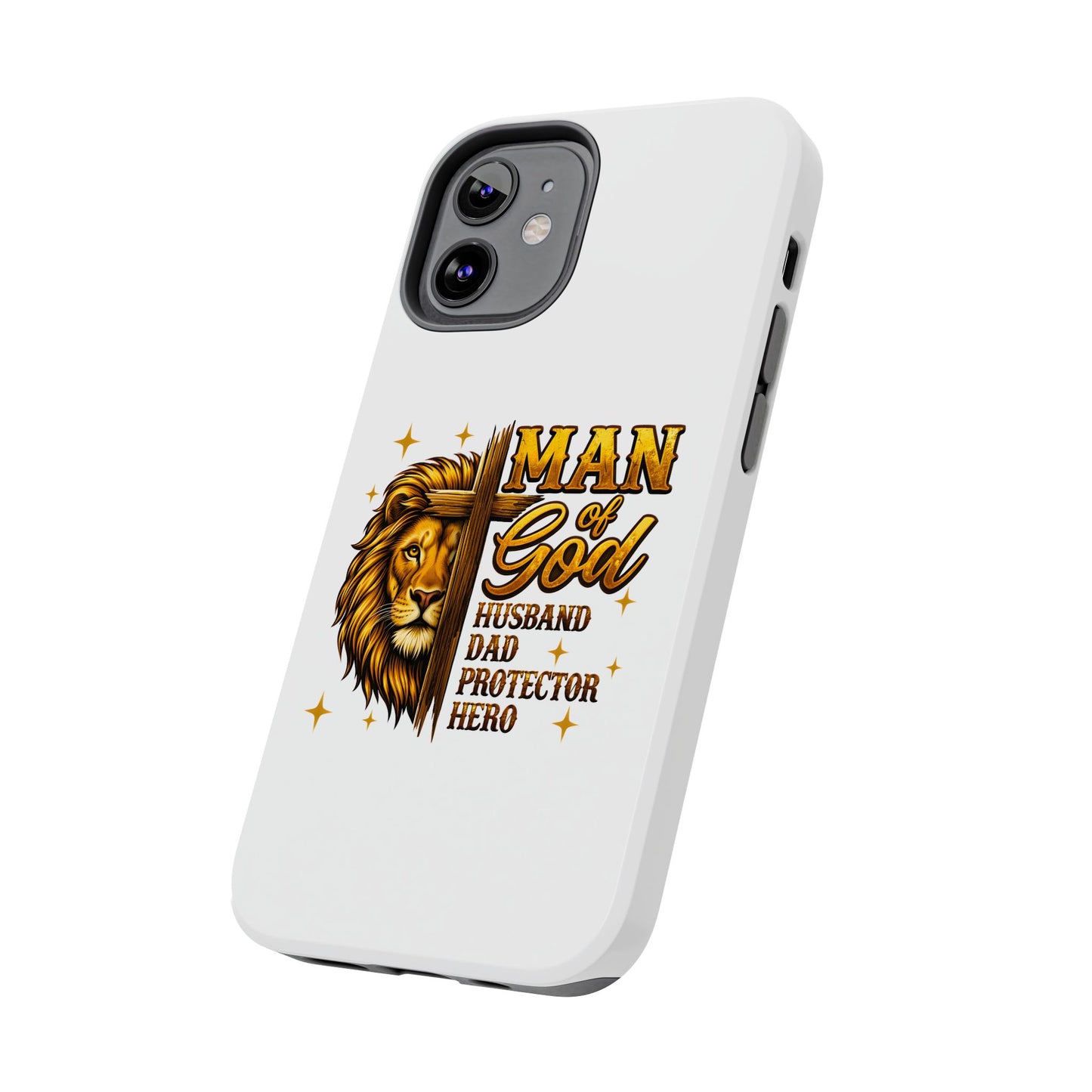 Man of God Lion Phone Case — ‘Man of God’ Christian Protector Dad Gift