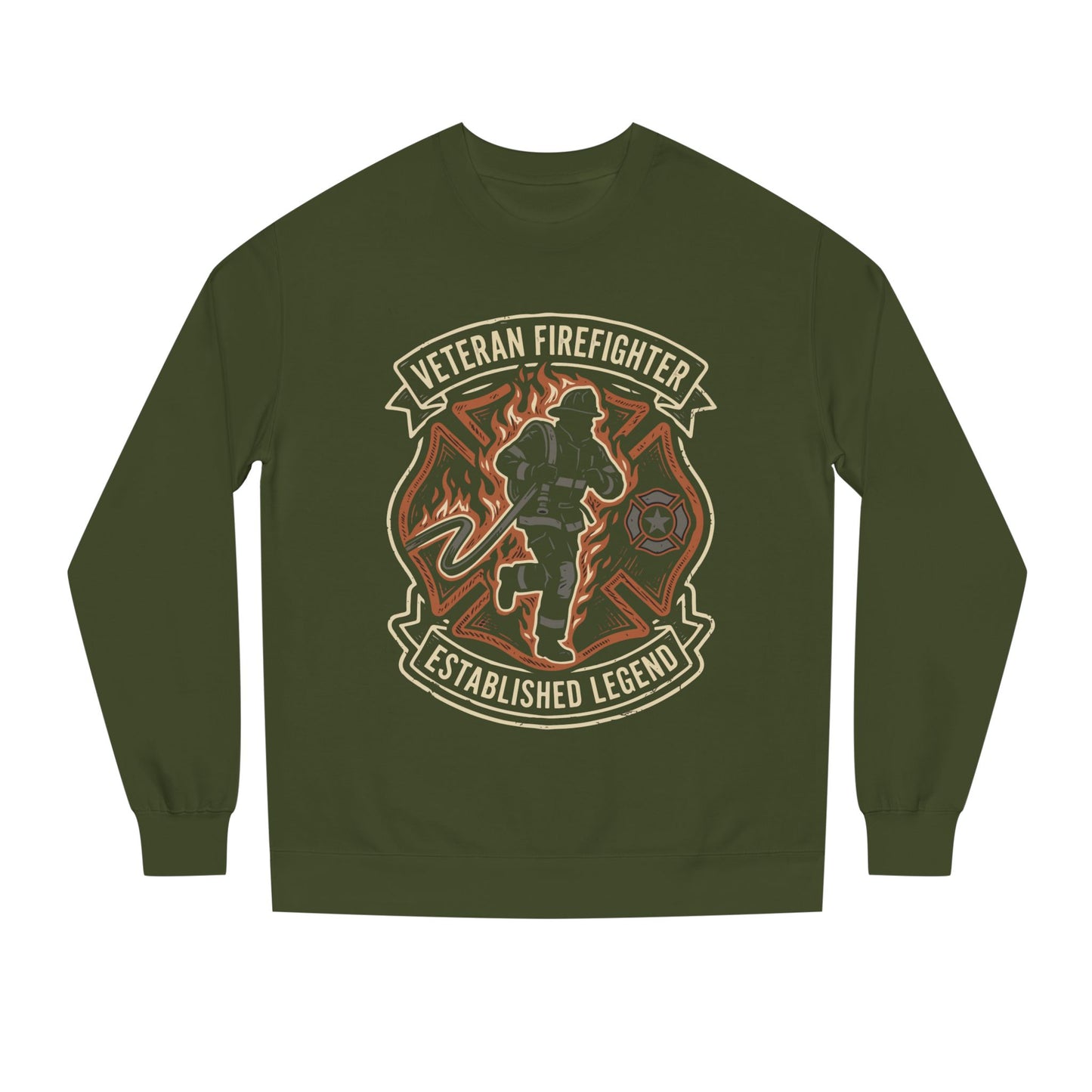 Veteran Firefighter Crewneck Sweatshirt - "Established Legend" Tribute
