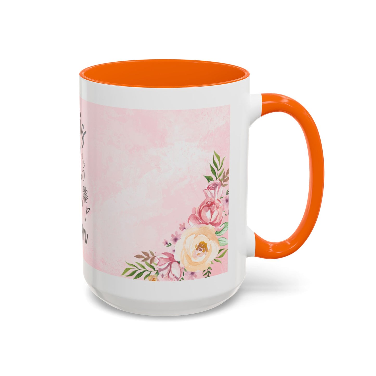 She is Mom Floral Accent Coffee Mug – ‘She is strong, loving, selfless and beautiful’ Gift for Mother’s Day